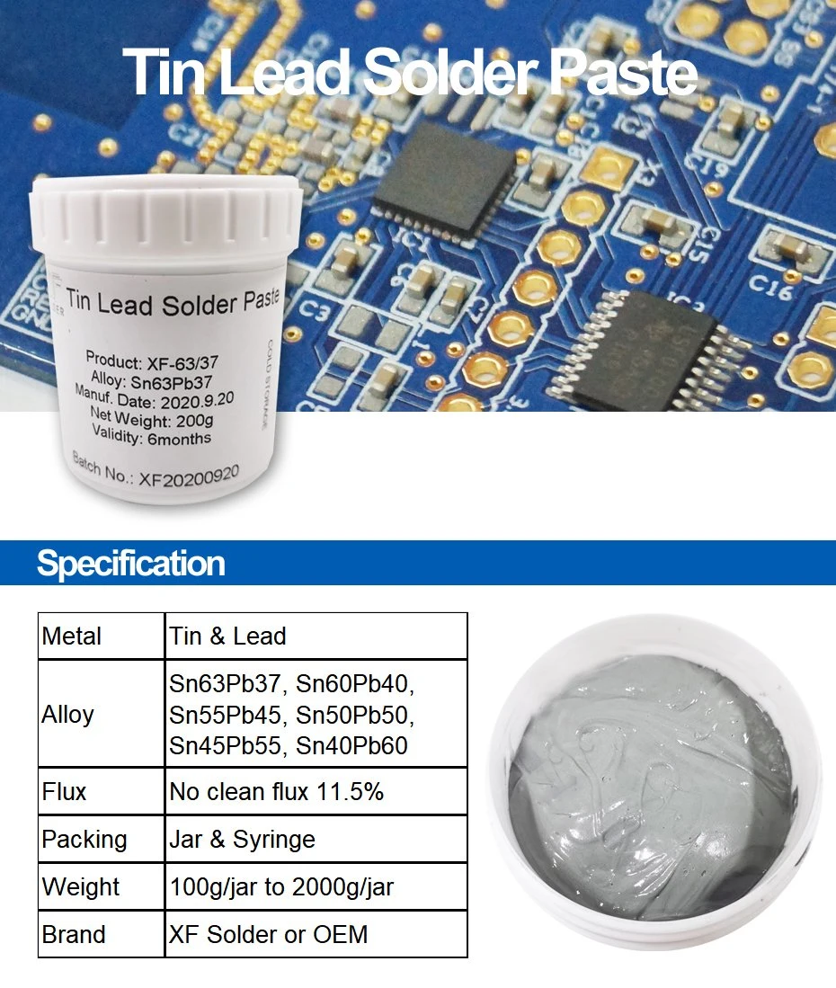 Leaded Solder Soldering Paste 63 37 Tin Lead for IC Chip