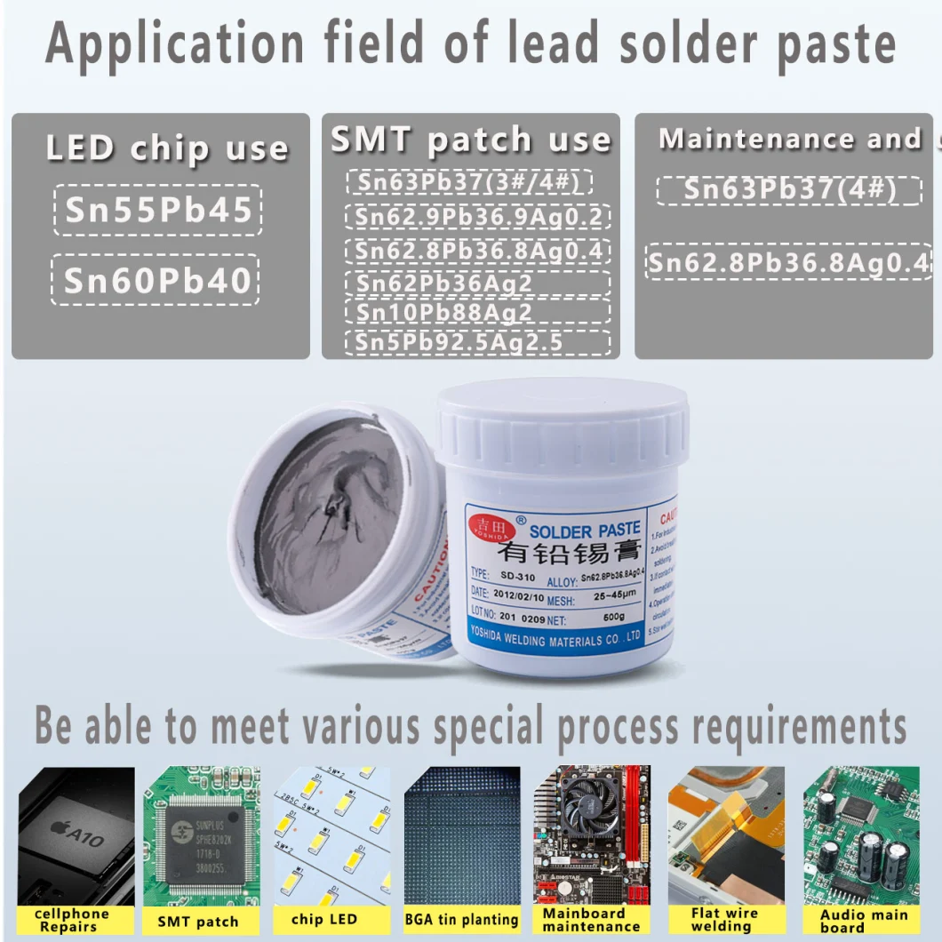 Sn63pb37 Melting Point SMT Chip Lead Free Solder Paste