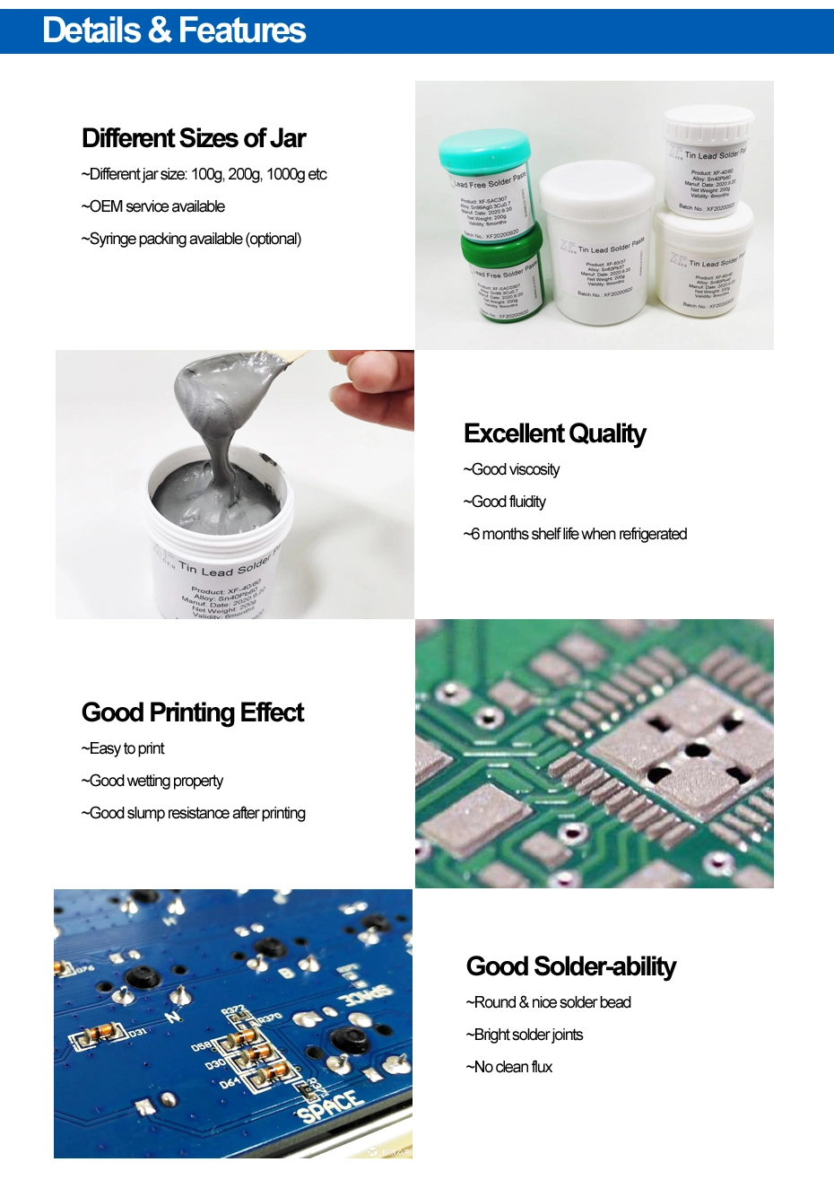 No Clean Sn60pb40 Leaded Tin Lead Solder Paste 60 40