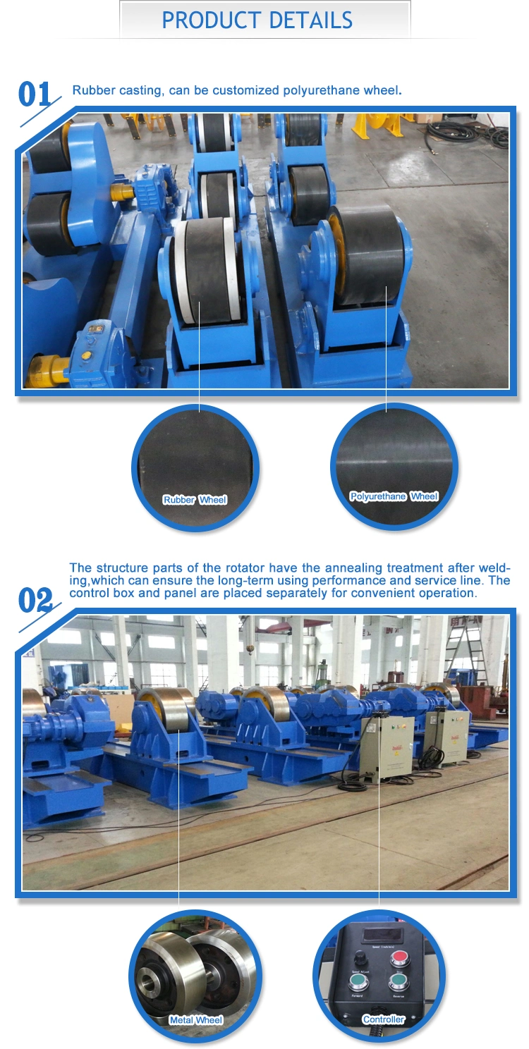 Driven Power Rotator with Metal Wheel PU Wheel Rubber Wheel